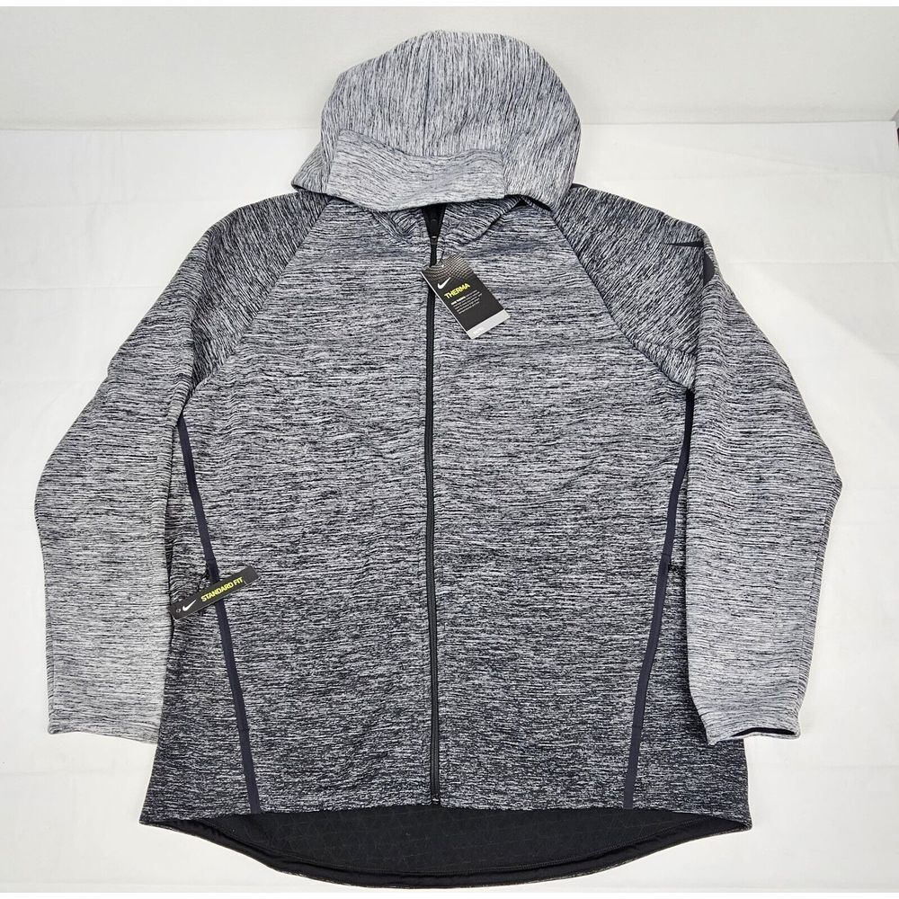 Nike Jacket Mens XL. Therma Sphere Max Water Wind Repel Training Grey Full-Zip.